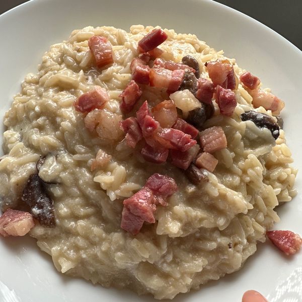 Risotto Ai Funghi Misti Ricotta E Pancetta Croccante Al Ta Cucina