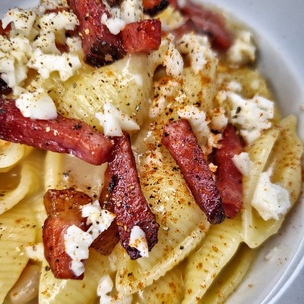 Conchiglie Con Crema Di Patate Speck E Scamorza Affumicata Al Ta