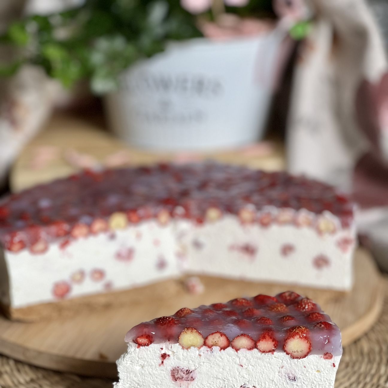 Cheesecake fredda alle fragoline di bosco