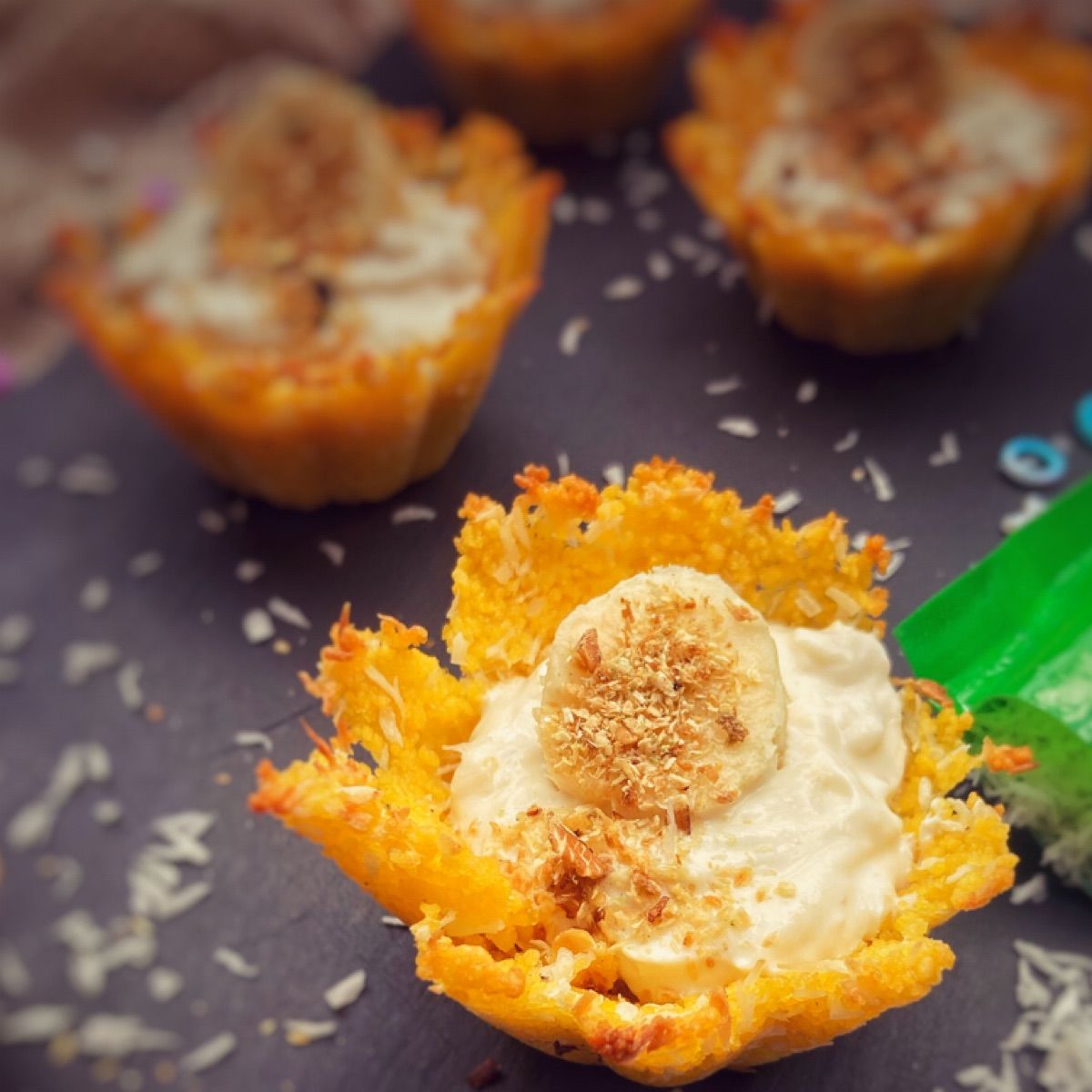 Cestini di cus cus con crema