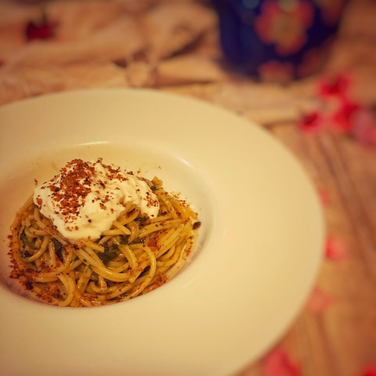 Spaghetti risottati al tè verde