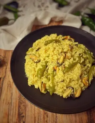 Ricetta Risotto cozze e friggitelli di viaggiandomangiando