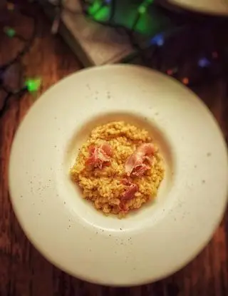 Ricetta Risotto zafferano e bacon di viaggiandomangiando