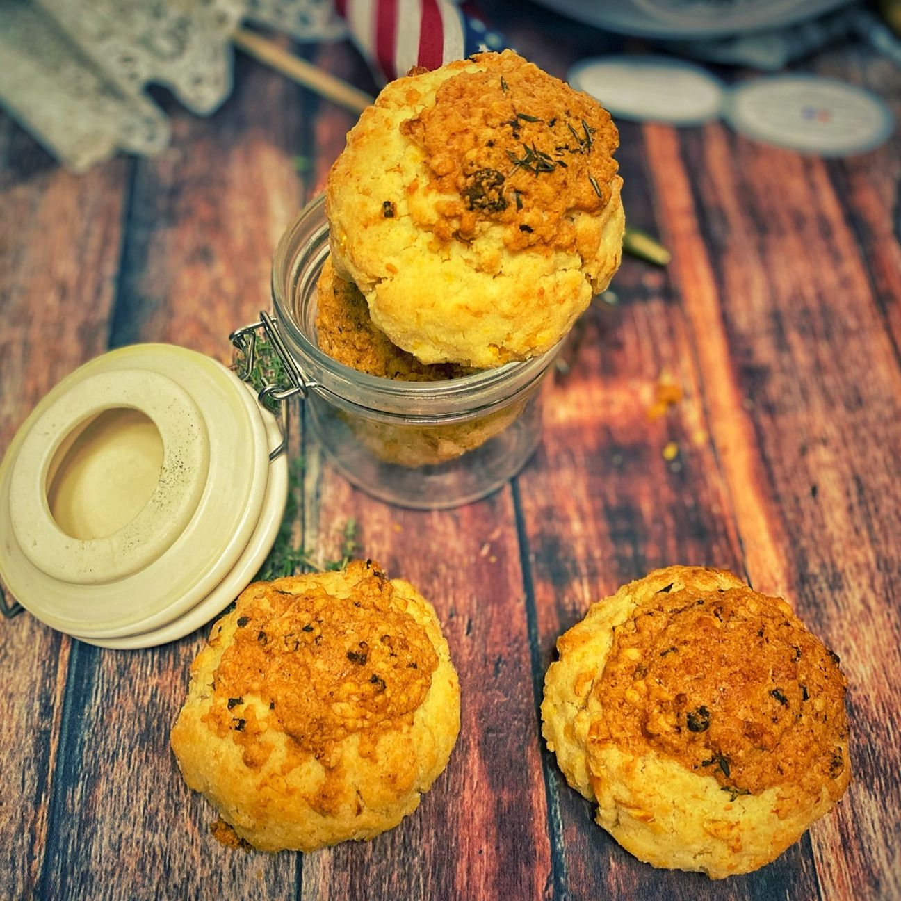 Corn Biscuits with Savory Herb Streusel