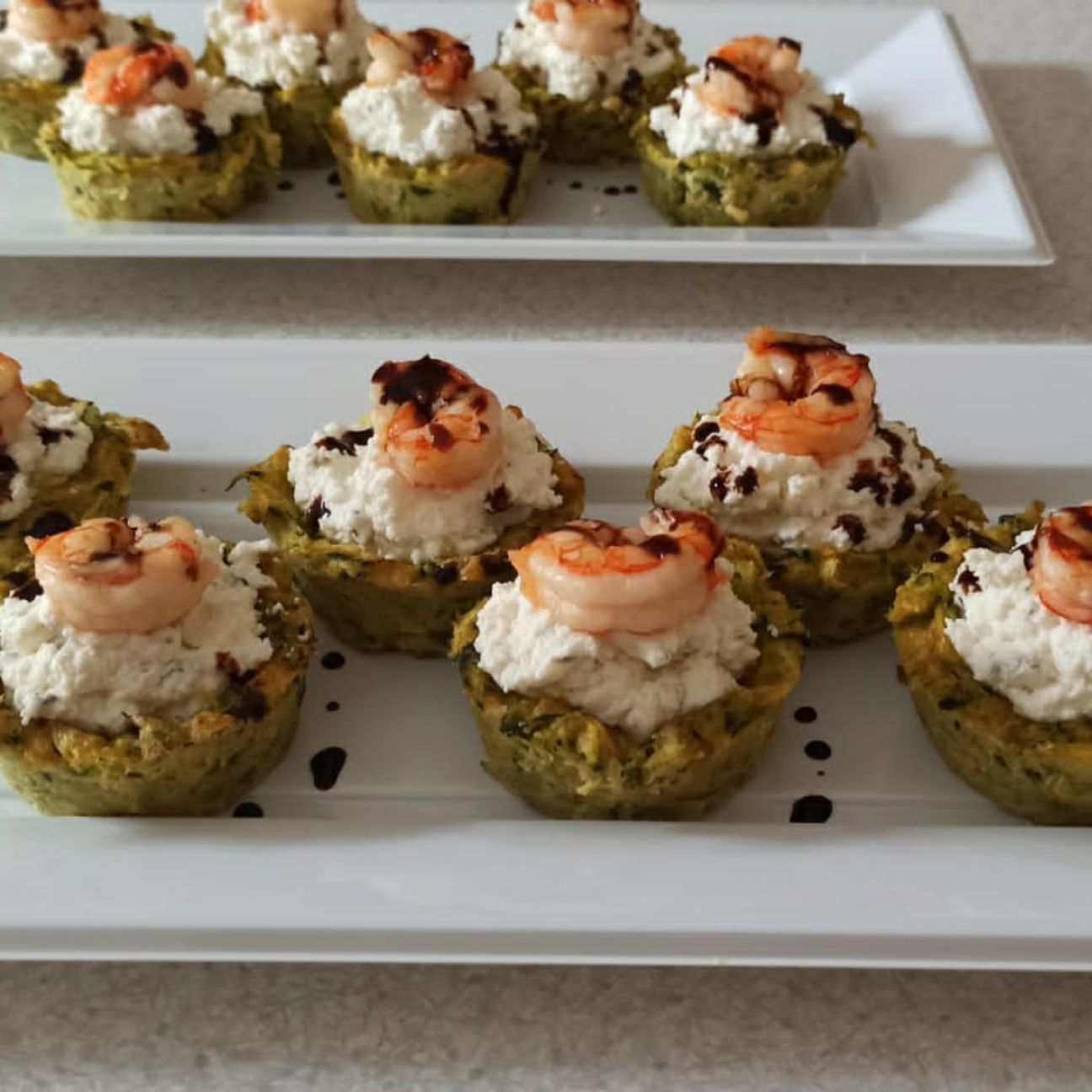 Cestini di zucchine e gamberi
