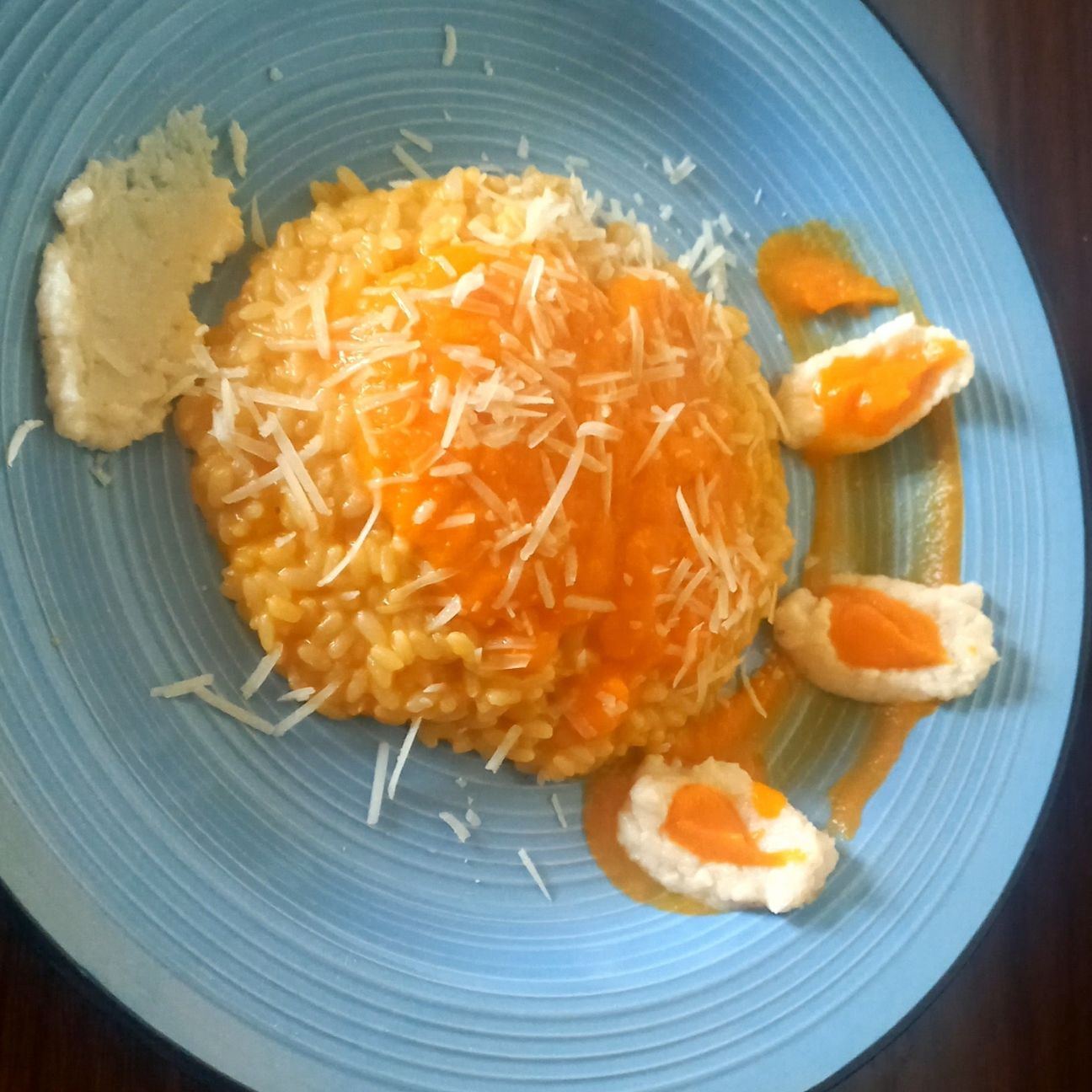 Risotto zucca e crema di parmigiano
