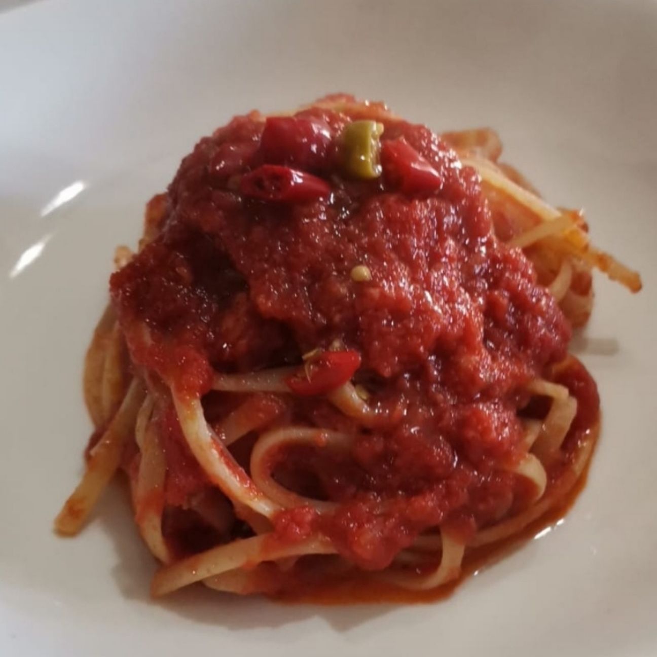 Linguine bomba calabra