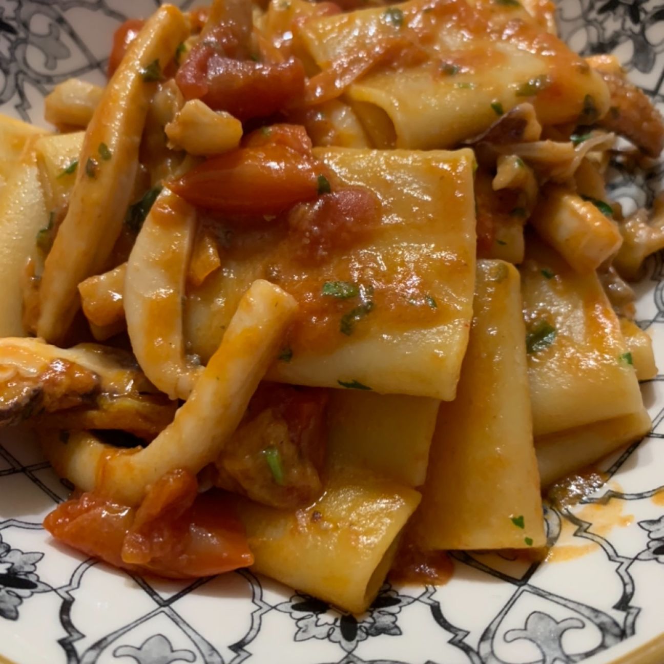 Paccheri con le Seppie e pomodorini