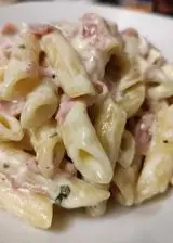 Ricetta Penne cotto e brie 🍖🧀