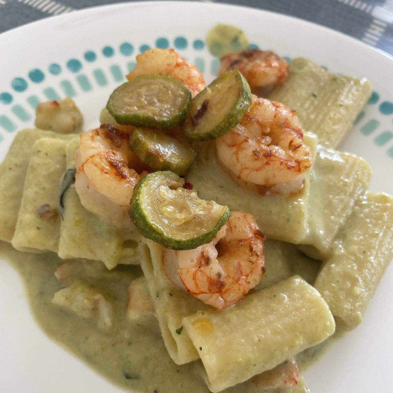 Pesto di zucchine e gamberi
