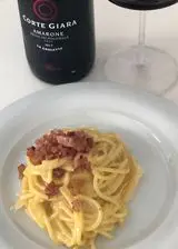 Ricetta Spaghetto risottato alla carbonara su cialda di parmigiano