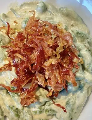 Ricetta Spätzle agli spinaci alla crema di porcini e speck croccante di lucasfoodandkitchen