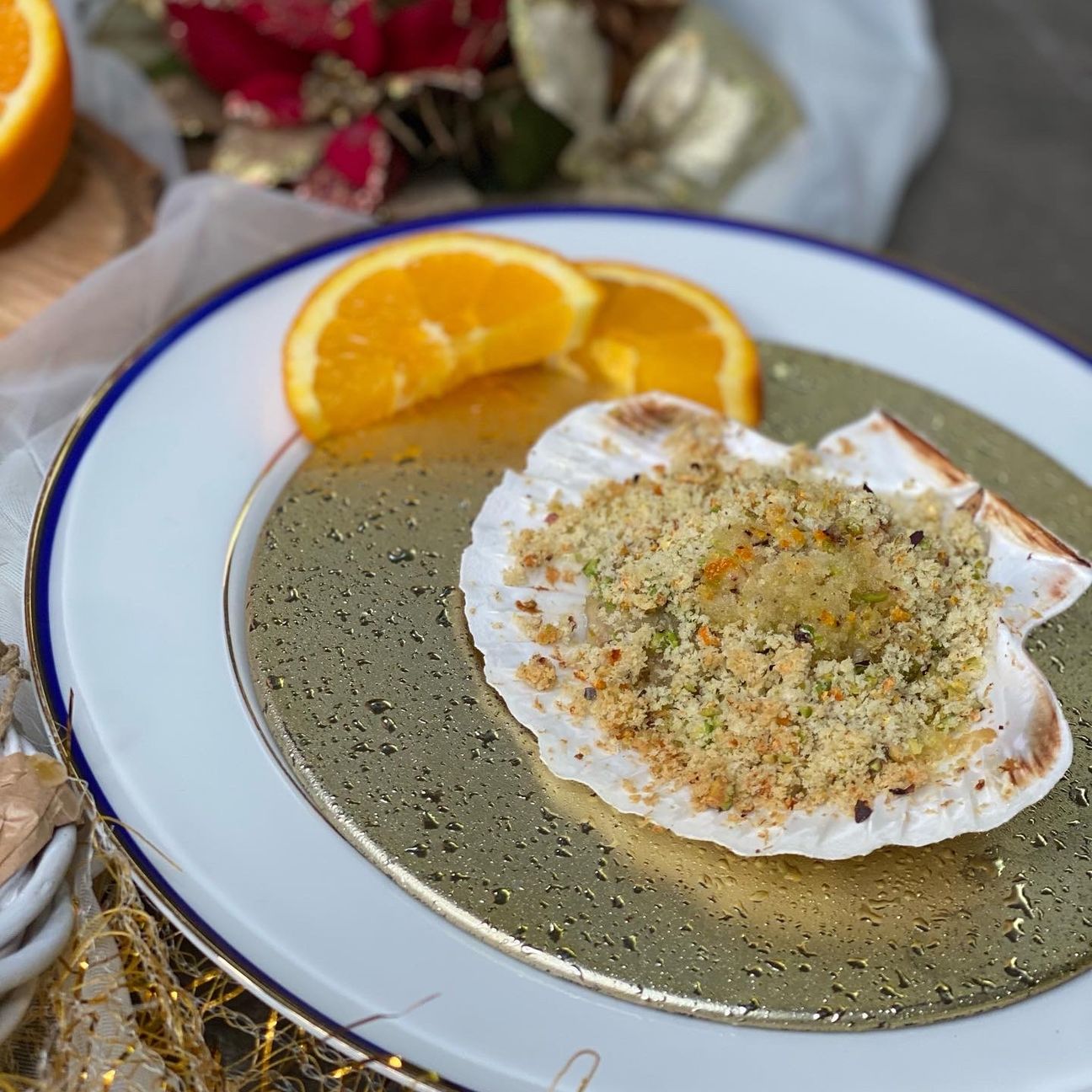 Capesante con arancia e pistacchi #NataleAltaCucina