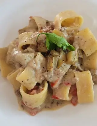 Ricetta Calamarata con melanzana ripiena scomposta di Incucinacontiz