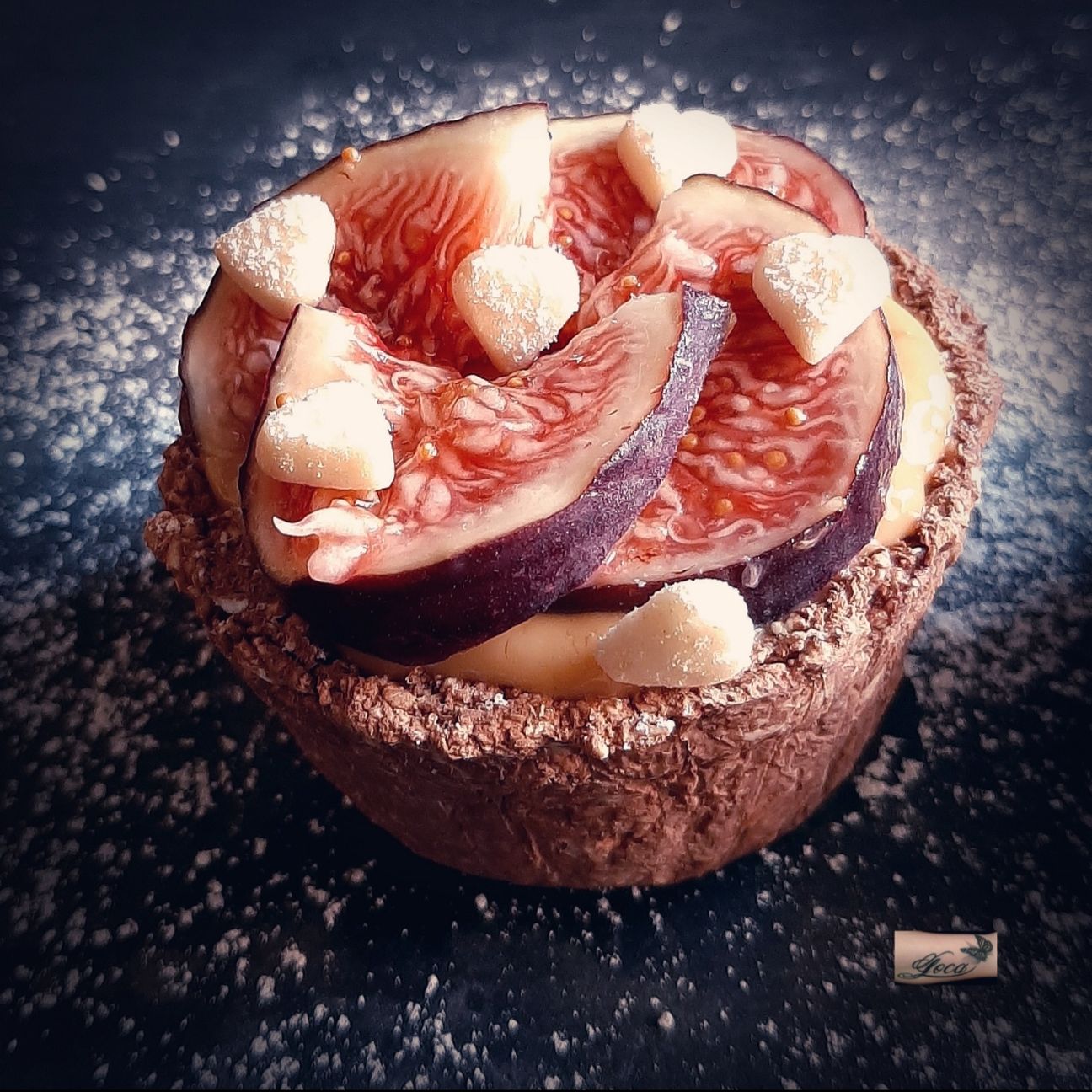 Coppette al Cioccolato, Caramello e Fichi
