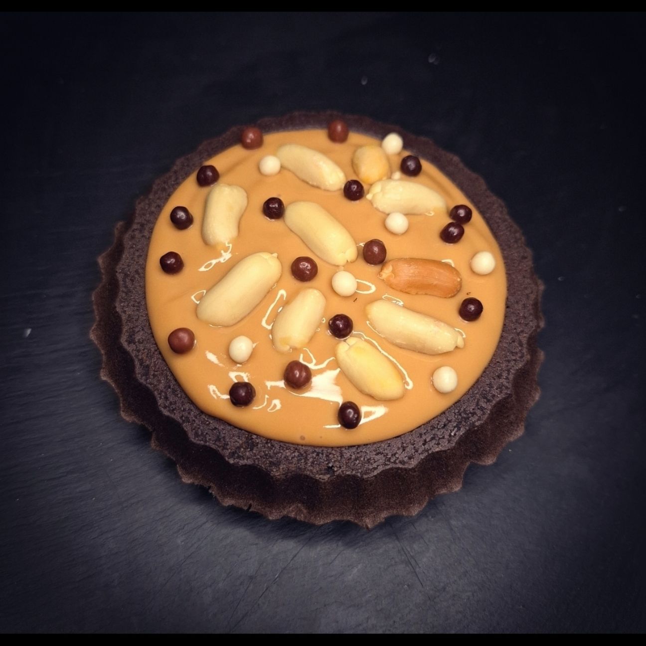 Crostatine Morbide Cacao, Caramello e Arachidi