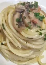 Ricetta Spaghetti con champignon e guanciale