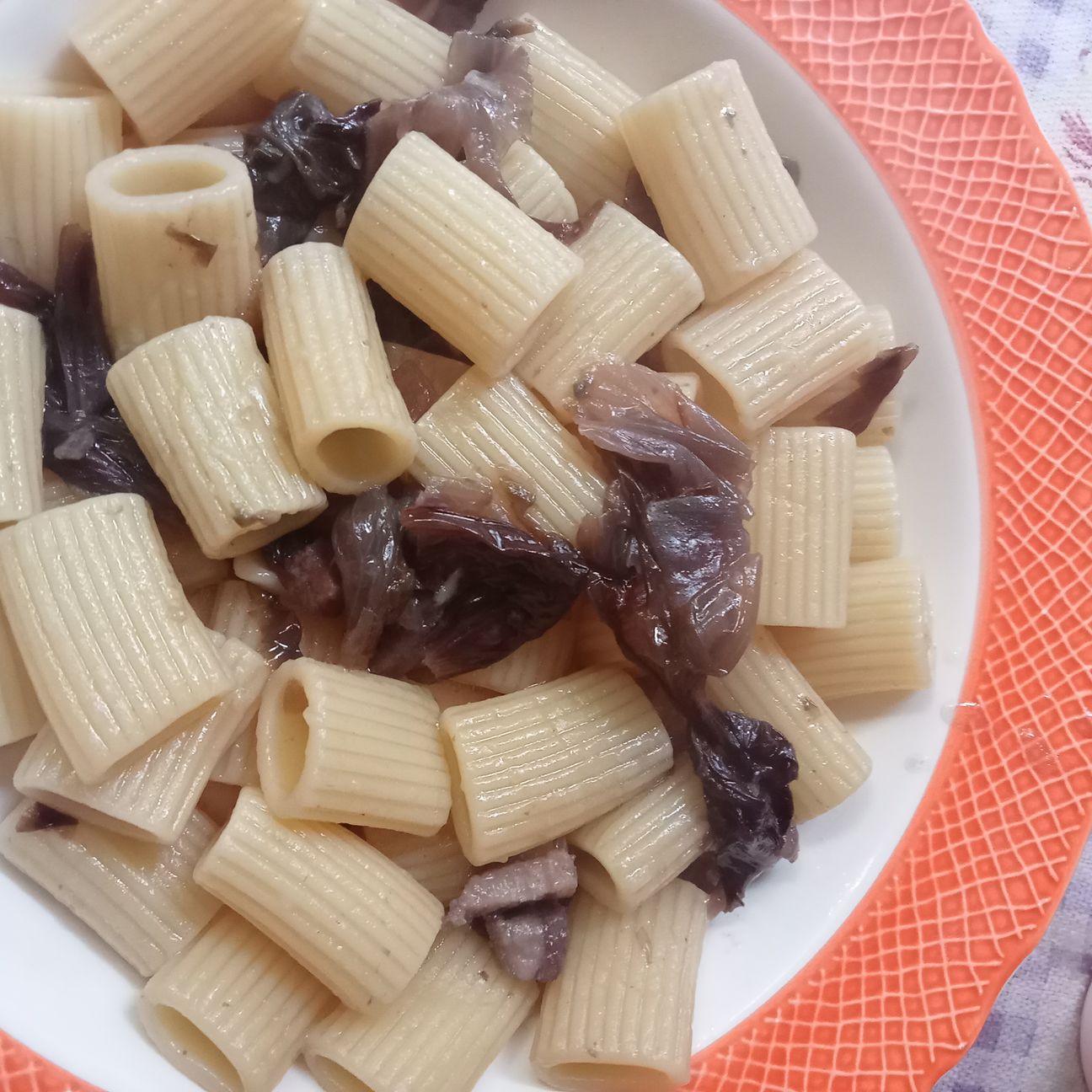 Pasta radicchio e pancetta