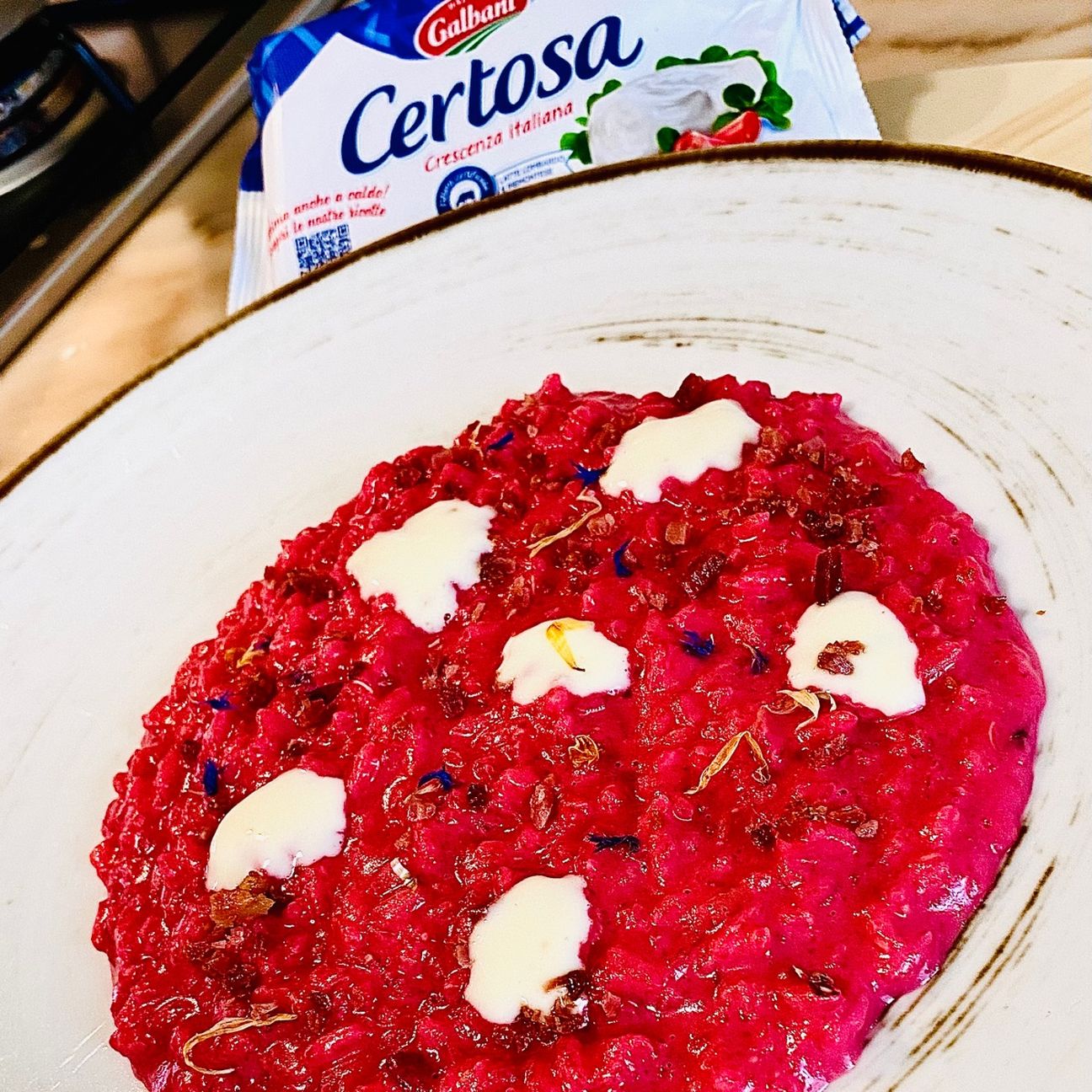 RISOTTO BARBABIETOLA E CRESCENZA