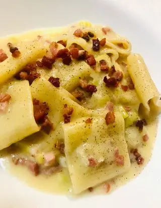 Ricetta Mezzi paccheri porro,taleggio e speck di Stefano75