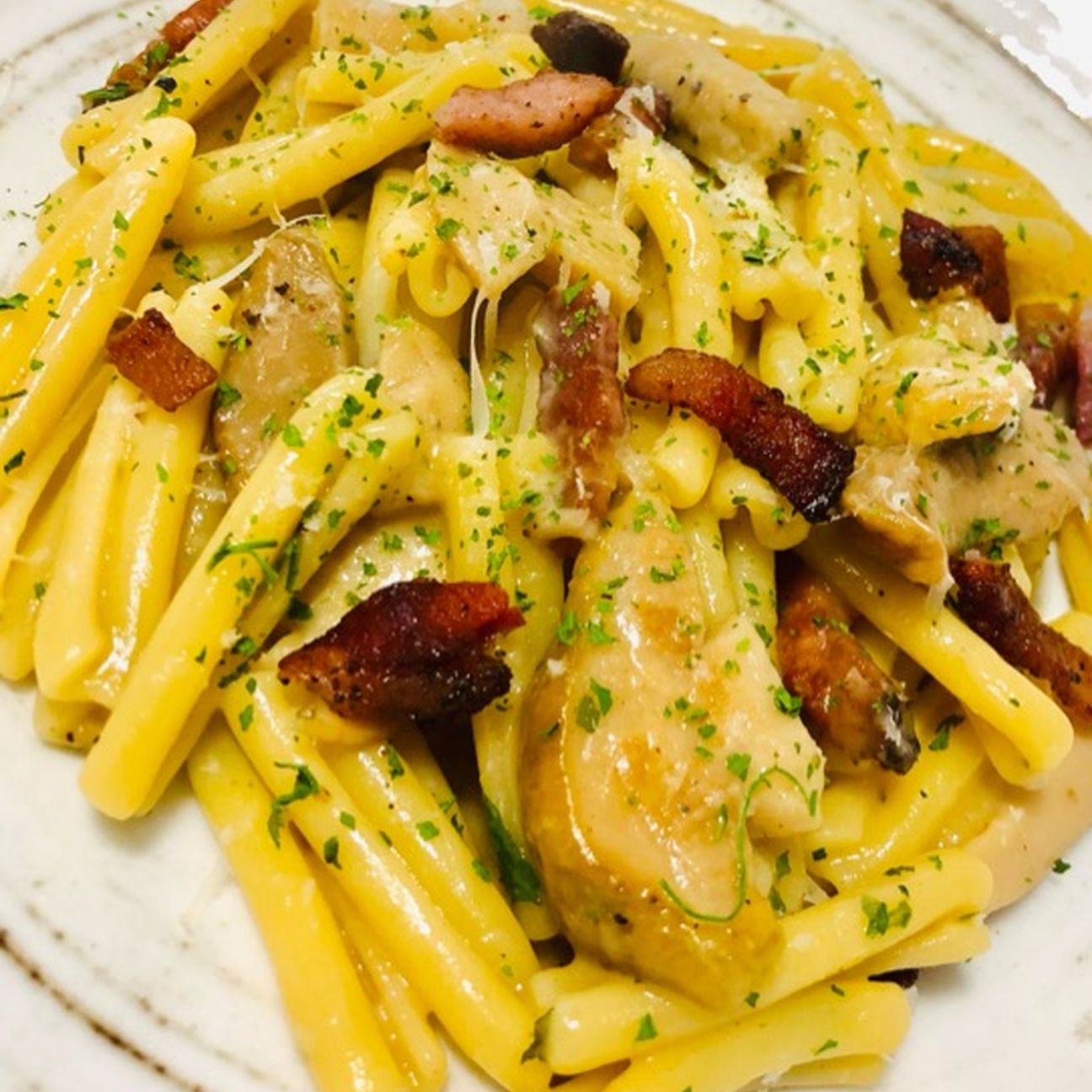 Casarecce porcini e guanciale