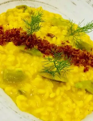 Ricetta Risotto zafferano carciofi e crudo croccante di Stefano75