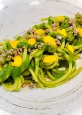 Ricetta SPAGHETTONI CON CIME DI RAPA, SALSICCIA E CREMA DI ZAFFERANO