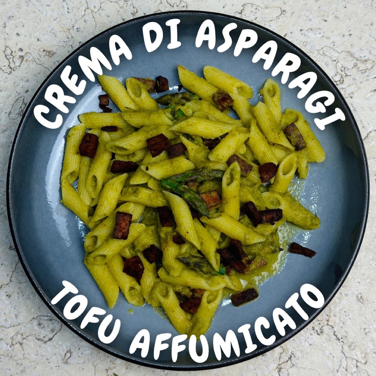Crema di asparagi e tofu affumicato