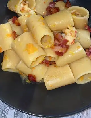 Ricetta Paccheri gamberi, pancetta e pomodorino giallo di francesca180