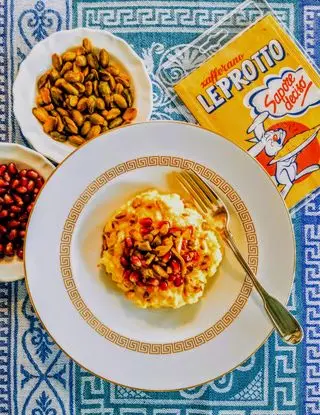 Ricetta Risotto dolce allo zafferano e melograno di chiara_barbi