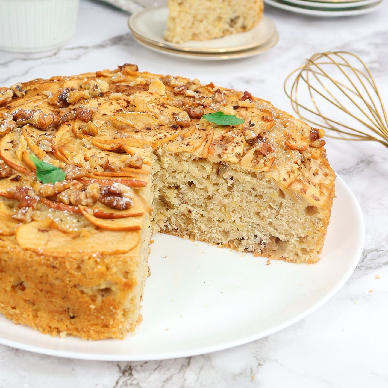 Torta mele, ricotta e Noci