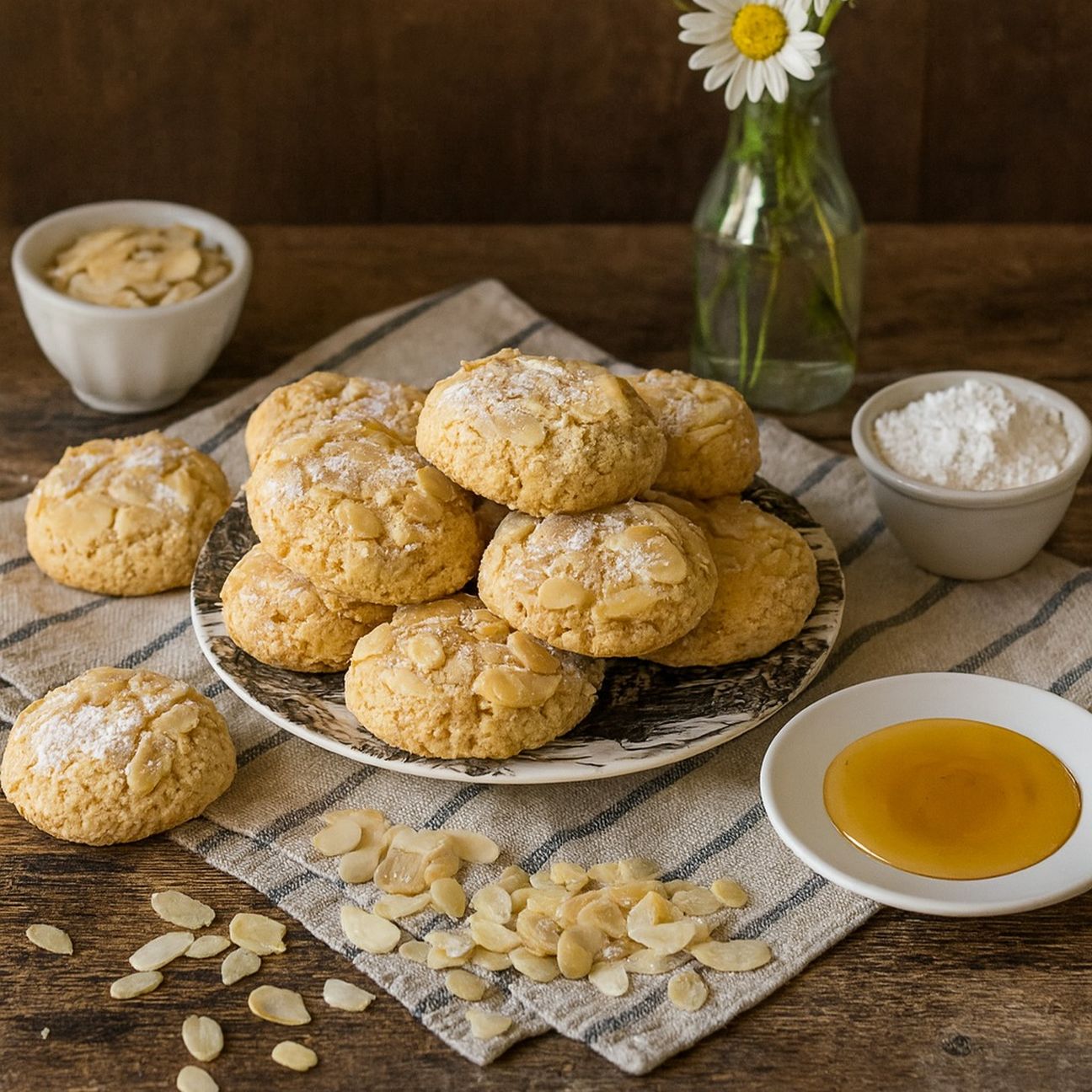 Biscotti morbidi alle mandorle con albumi e miele