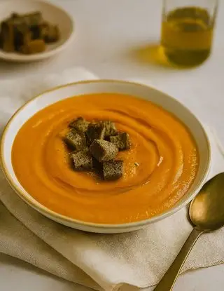 Ricetta Vellutata di carote e patate dolci con crostini di grano saraceno di lastanzadeisapori