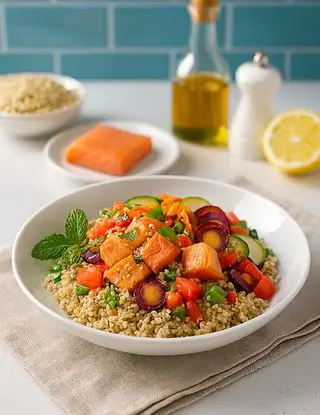 Ricetta Insalata di quinoa con verdure e salmone di lastanzadeisapori