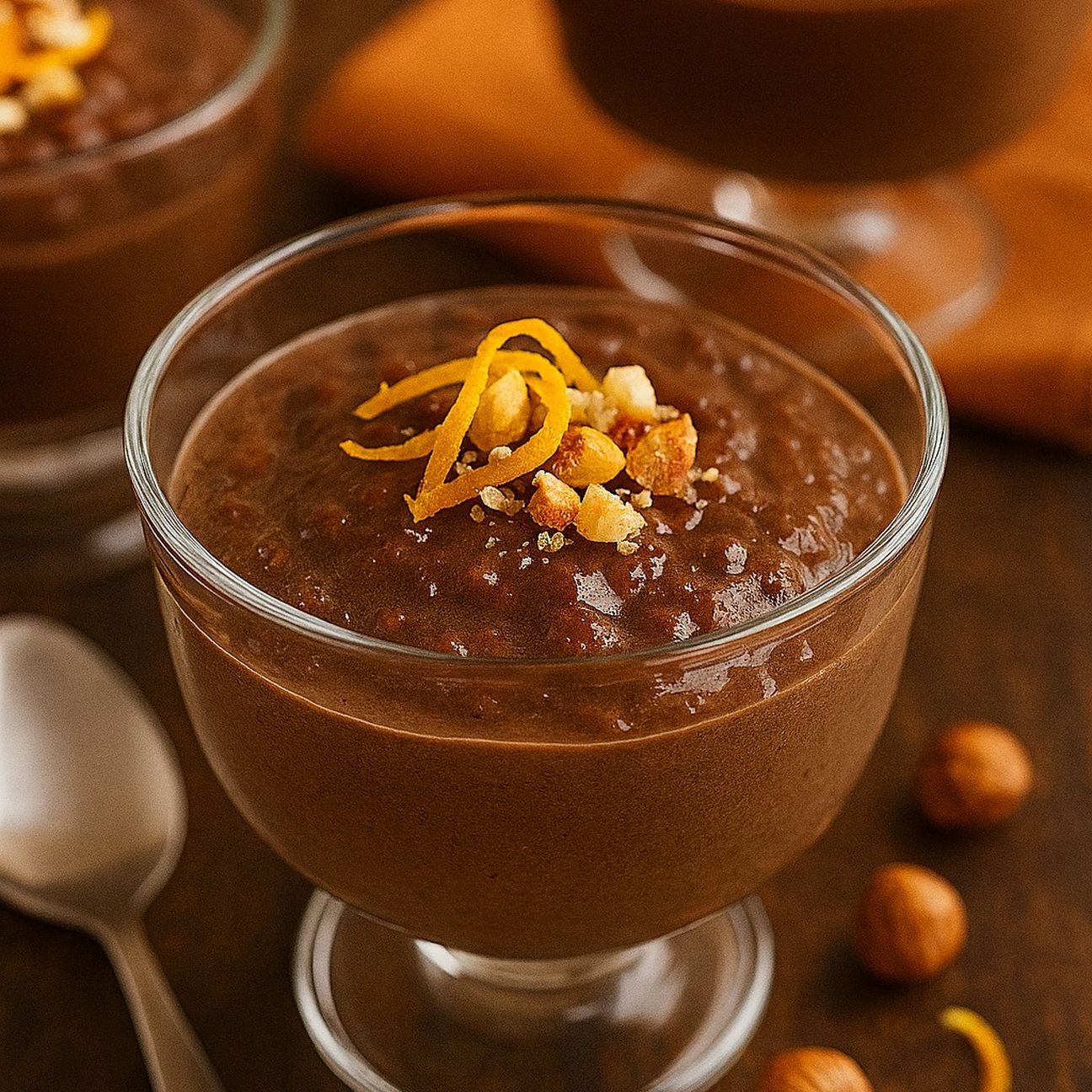 Budino di riso al cioccolato light.