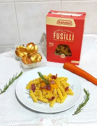 Ricetta Fusilli senza glutine con crema di carote e prosciutto crudo di Sweet1986.86