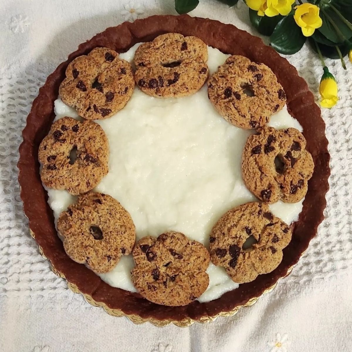 Crostata al cacao con crema al cocco