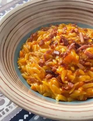 Ricetta Risoni alla zucca con speck croccante di gessi_in_cucina