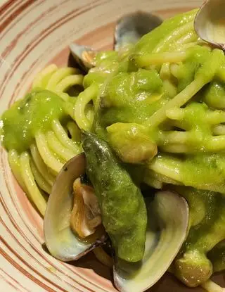 Ricetta Spaghetti alle vongole con crema di asparagi di gessi_in_cucina