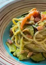 Ricetta Spaghetti zucchine e salmone