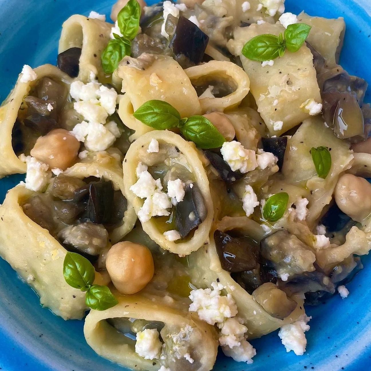 Crema di ceci, melanzane e feta