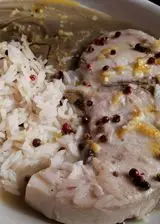 Ricetta Basmati con Pesce spada su Crema di Carciofi al Pepe rosa