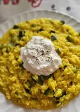 Ricetta Risotto allo zafferano con zucchine e stracciatella