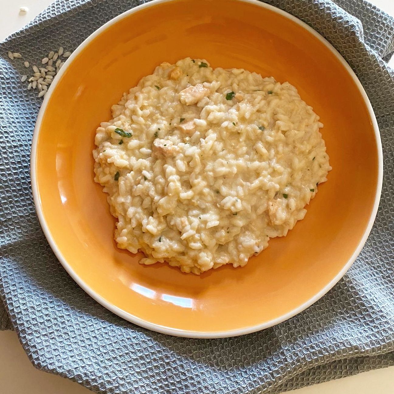 Risotto con crema al salmone