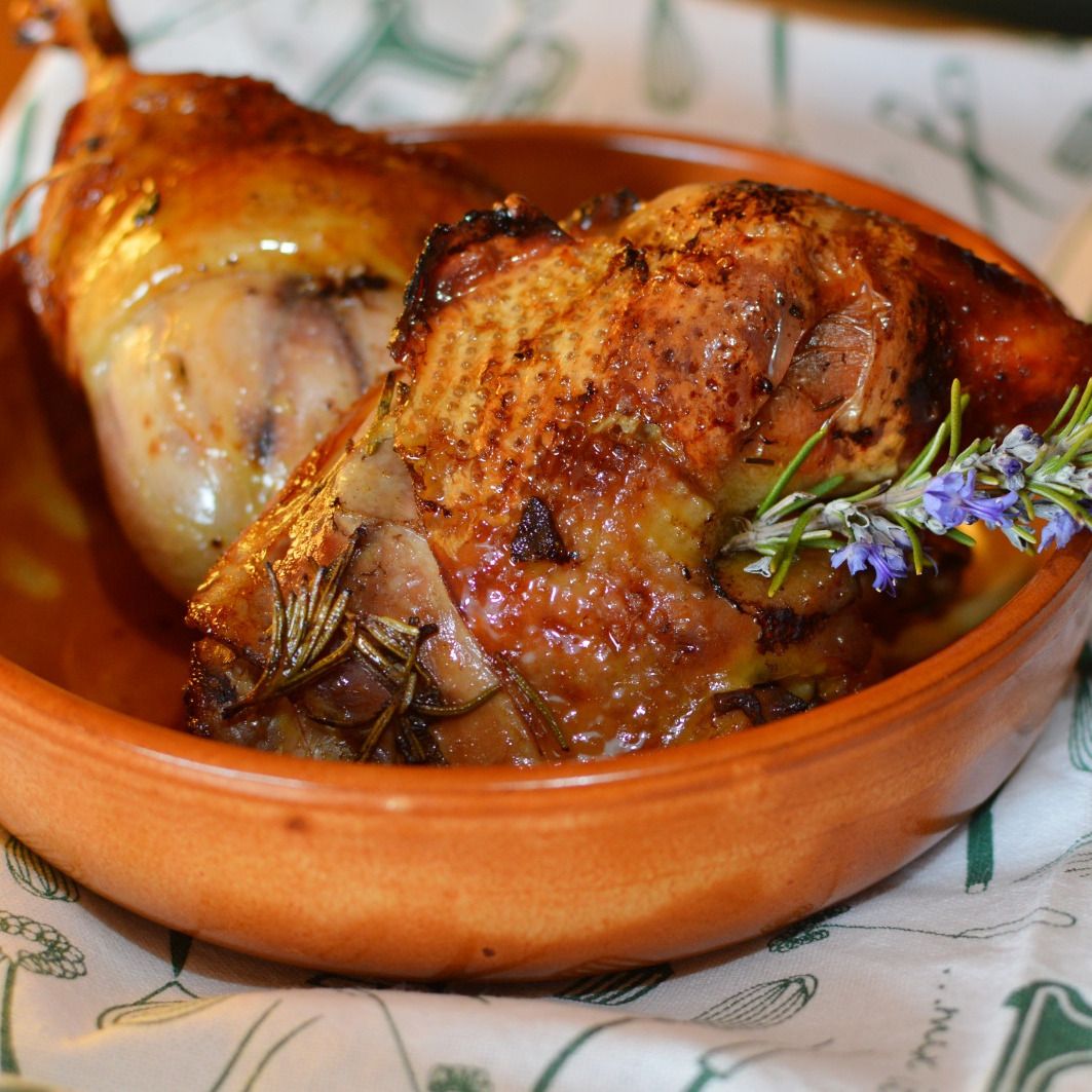 Cosce di pollo aromatizzate al miele e arancia