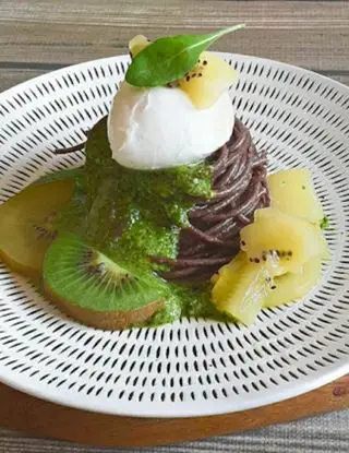 Ricetta Spaghetti Venere con kiwi e bufala di Bina