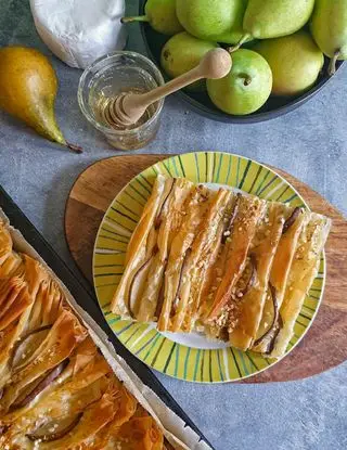 Copertina della ricetta Cheesecake salata formaggio e pere di Bina