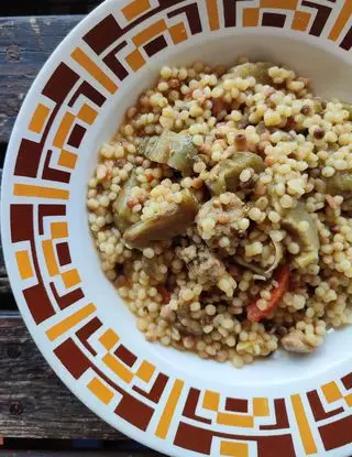 Ricetta Fregula sarda con carciofi e salsiccia fresca di tiziana.bianco