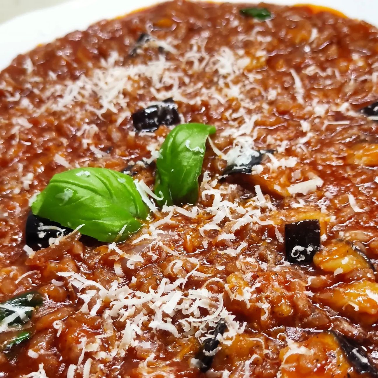 Risotto alla parmigiana di melanzane