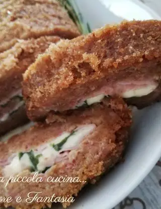 Ricetta Polpettone filante con prosciutto cotto, rucola e provola dolce di lamiapiccolacucinamorefantasia